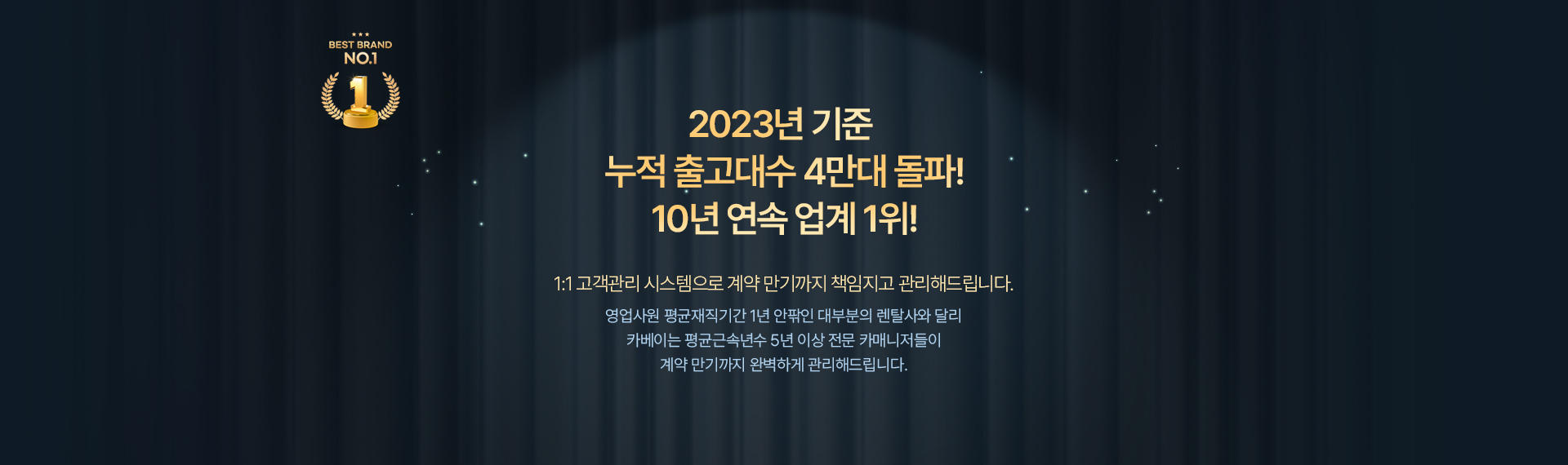 2023년 기준 누적 출고대수 4만대 돌파! 10년 연속 업계 1위!